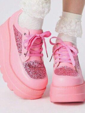 ROMWE Kawaii 2024 Spring/Autumn New College Style Women Casual Pink Lace-Up Mesh